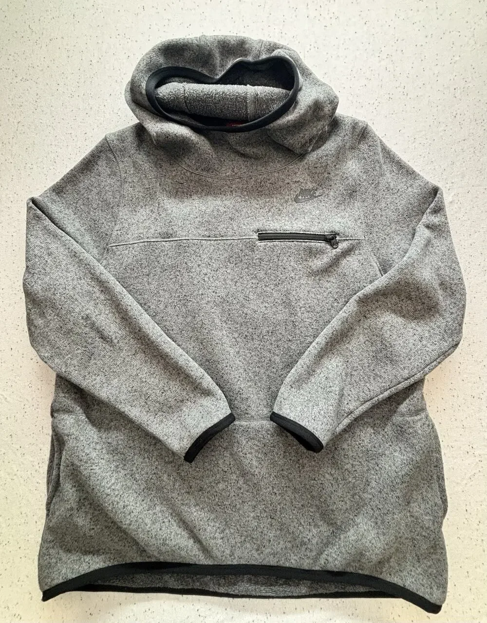Nike Womens Summit Fleece Pullover Hoodie Gray Funnel Cowl Neck Size XL 914398